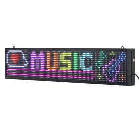 Programmable LED Sign, P10 Full Color Flexible Digital Scrolling Panel, DIY Custom Text Pattern GIF Display Board