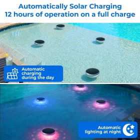 Solar Floating Pool Light, Solar Powered Pool Light That Float with Remote Control, 12 Lighting, 3 Timing Mode