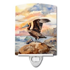 NEW Pelican Ceramic Night Light Compact, UL-Certified, Ideal for Bedroom, Bathroom, Nursery, Hallway, Kitchen, 6x4x3, Multicolor
